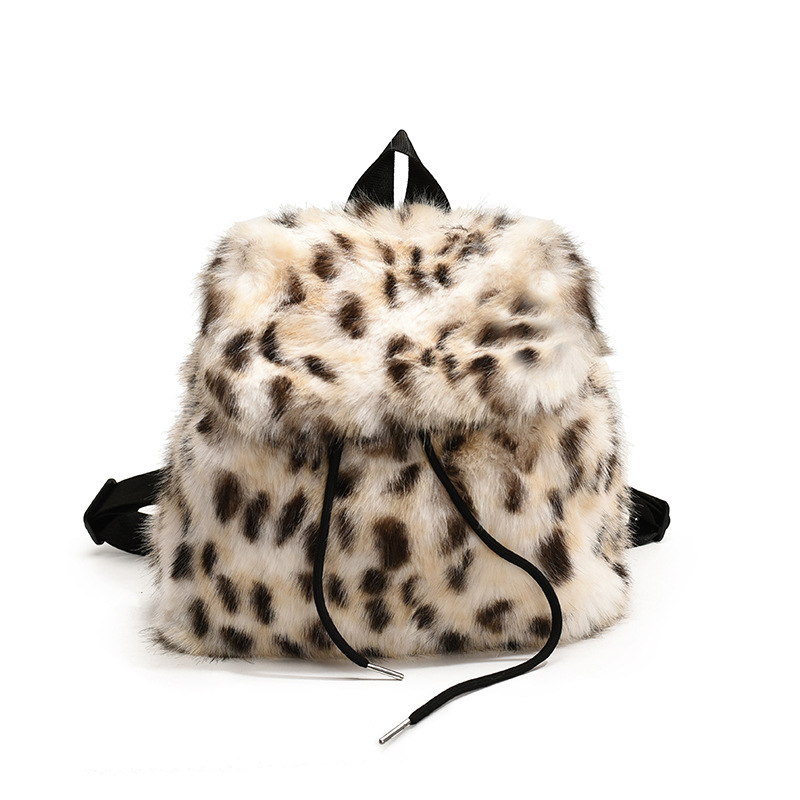 Fashion Backpack Women - Модный рюкзак на шнурке с леопардовым