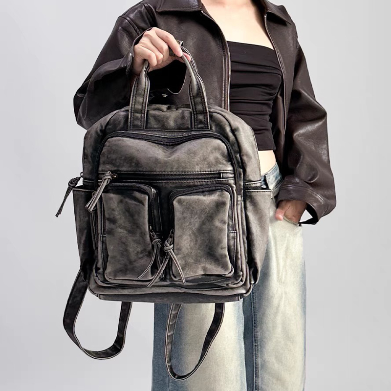 Leather Backpack Vintage - Роскошные рюкзаки из мягкой мытой искусственной