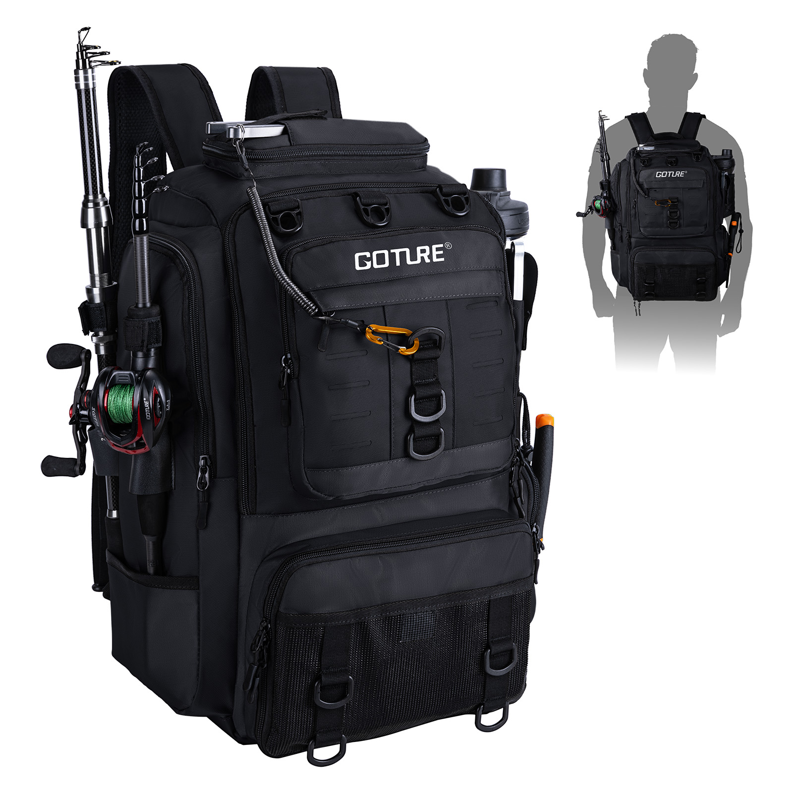 Backpack Insert Organizer - Рыболовная сумка Goture с держателями для