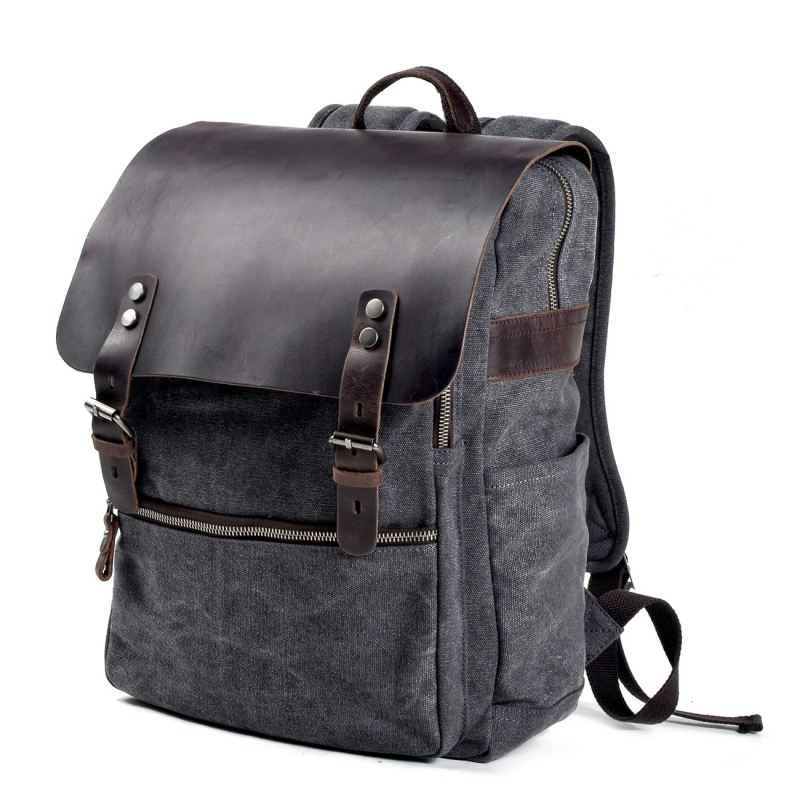 Canvas Backpack Casual - Ретро-рюкзак для мужчин, двойная сумка через