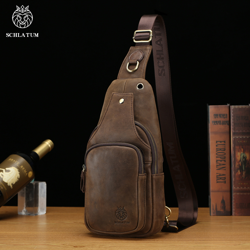 SCHLATUM нагрудная сумка из 10 – обзор и цена Leather Backpack Vintage