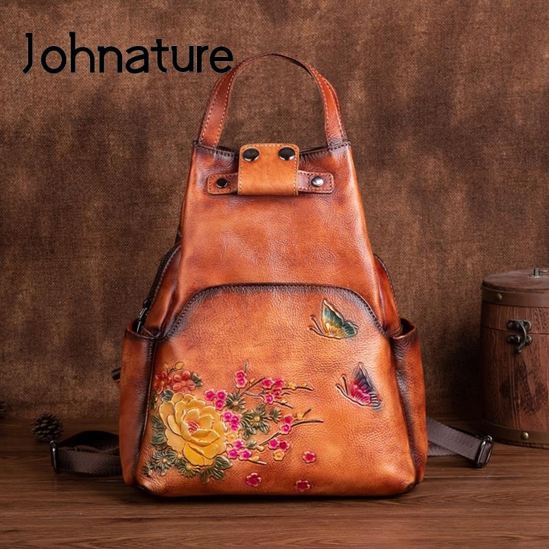 Рюкзак Johnature из натурально – обзор и цена Leather Backpack Vintage
