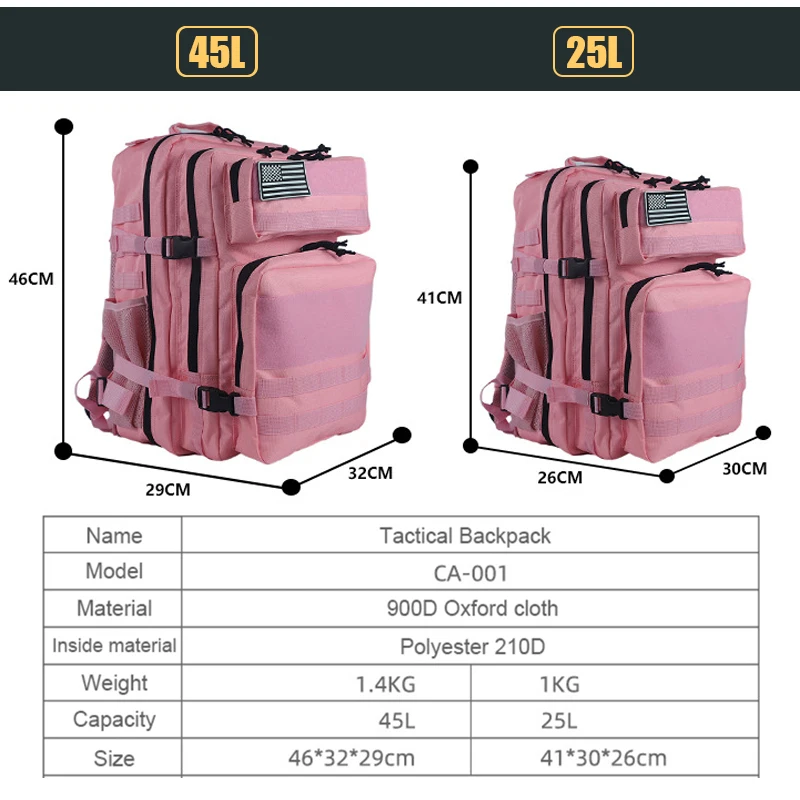 25L/45L 3P тактический рюкзак  – обзор и цена Rucksack Military Style