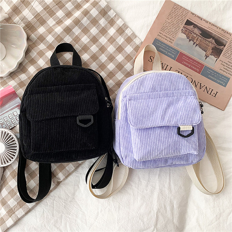 Сплошной цвет мини-рюкзак вель – обзор и цена Fashion Backpack Women